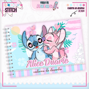 Caderno Escolar de Desenho Personalizado 26x18cm Capa: (Glossy 130g + Papelão Holler 1.7) + Miolo: (160pg / 80 Folhas Sulfite 75g) 18x26cm 0x0 - Sem Impressão BOPP Wire-o 5/8 